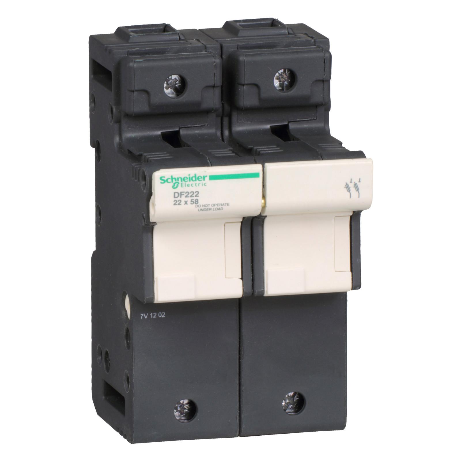 Fuse carrier, TeSys DF, 2P, 125A, 690VAC, fuse size 22x58mm