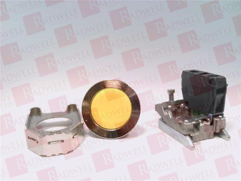 Push button flush mounted, Harmony XB4, metal, yellow, 30mm, spring return, unmarked, 1NC