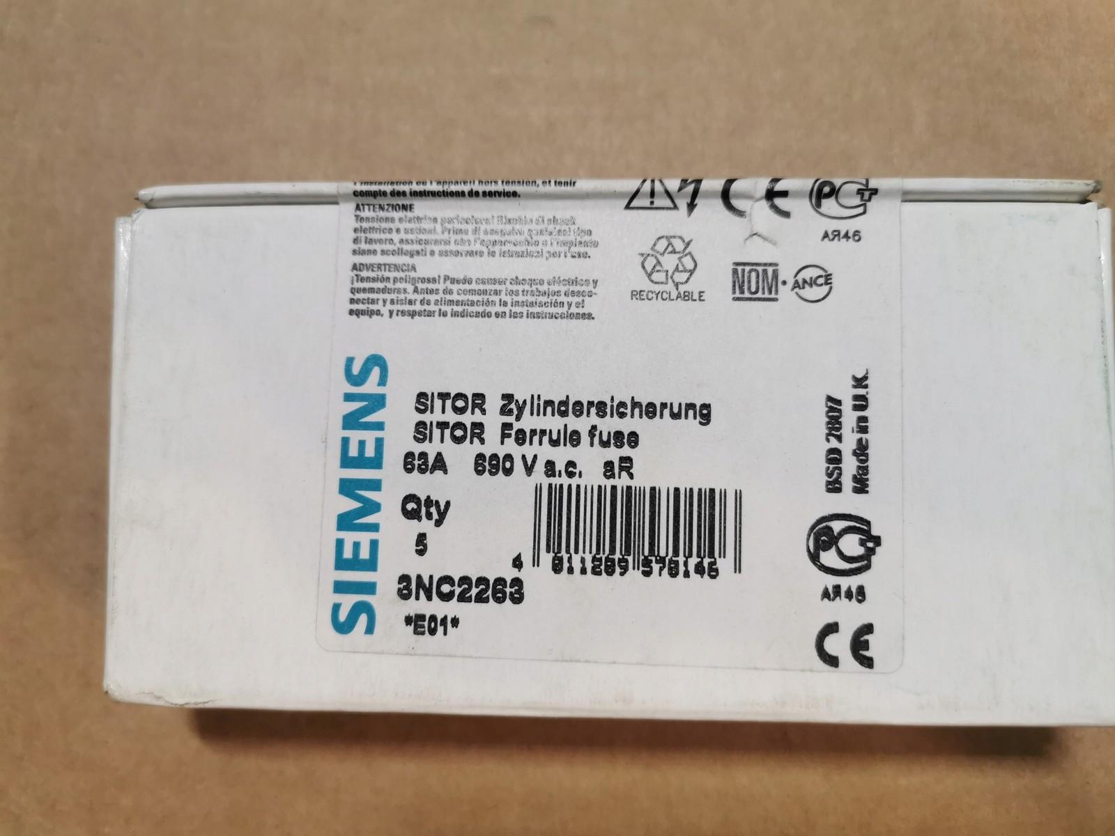 SITOR CYL FUSE AR 63 A, 660V AC/700V DC