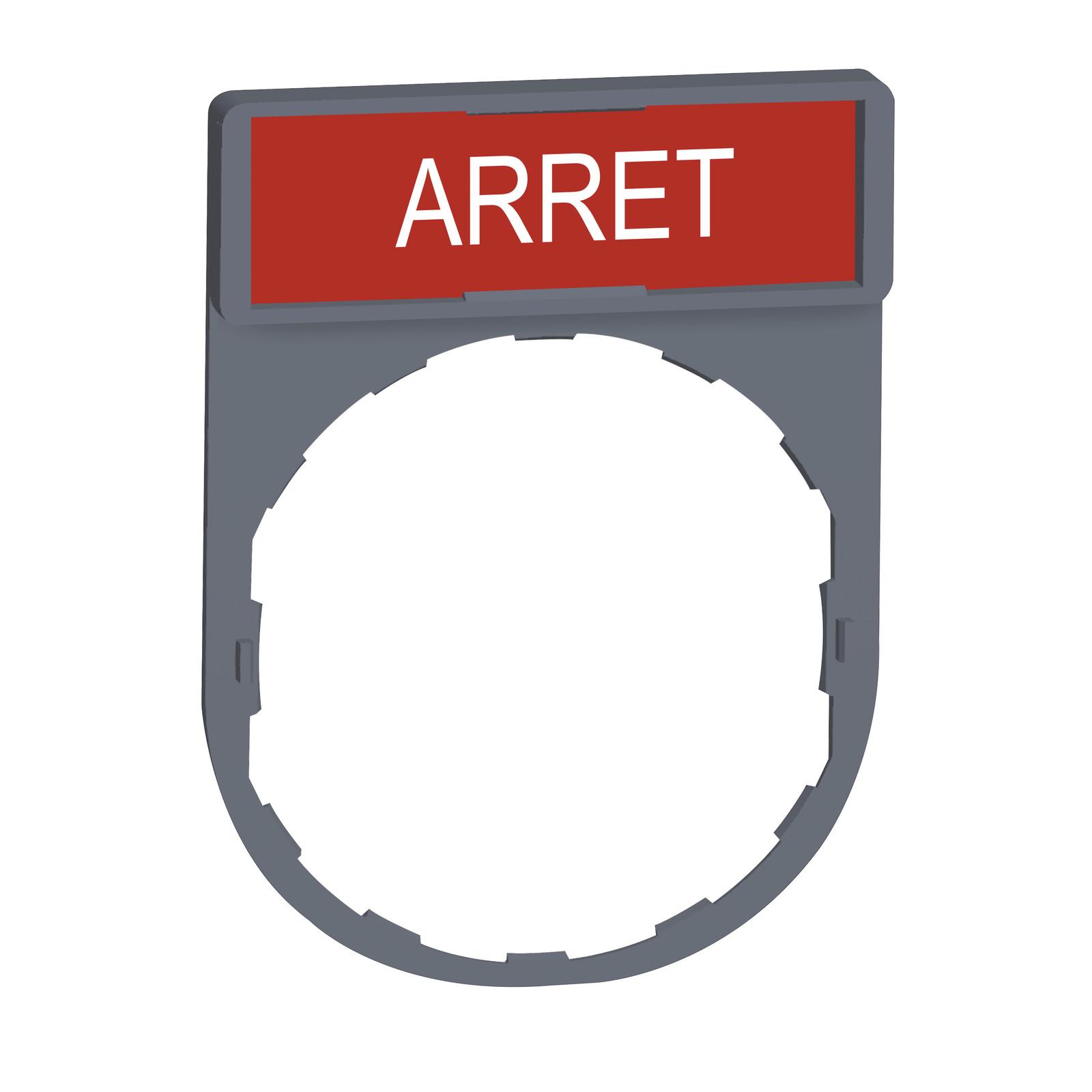 legend holder with arret marking color plated grey