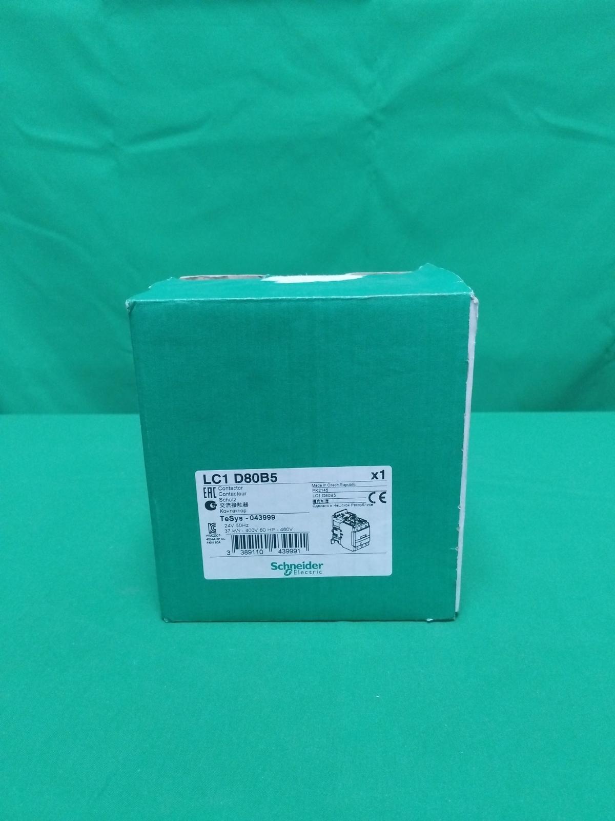 IEC contactor, TeSys Deca, nonreversing, 80A, 60HP at 480VAC, up to 100kA SCCR, 3 phase, 3 NO, 24VAC 50Hz coil, open style
