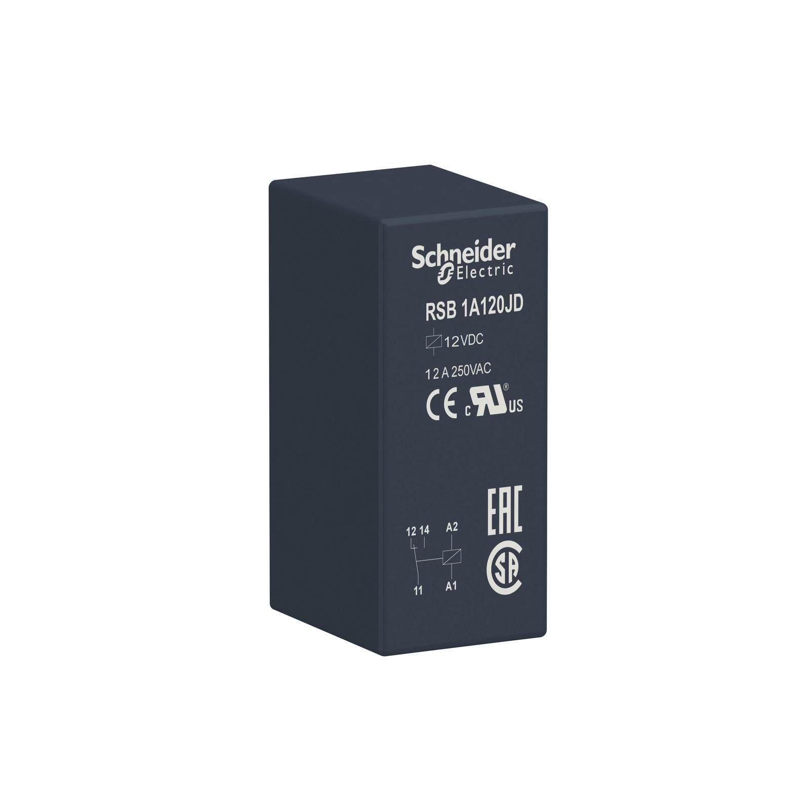 interface plug-in relay, Harmony electromechanical relays, 12A, 1CO, 12V DC
