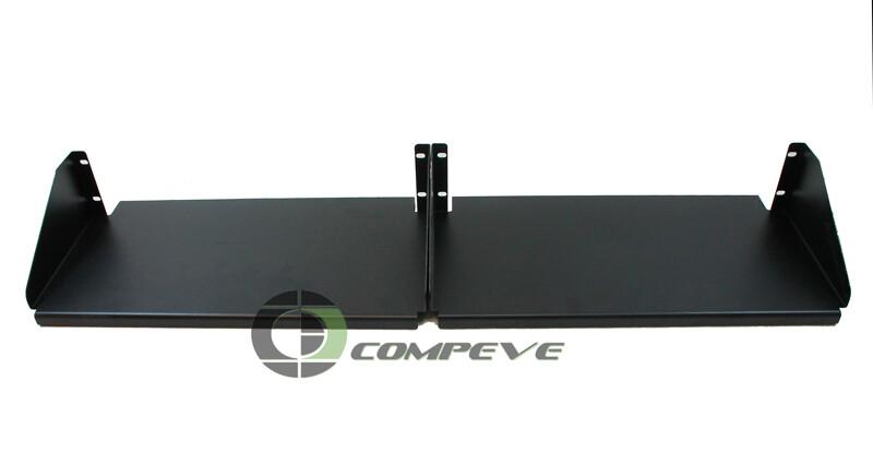 Double Sided Fixed Shelf for 2-Post Rack 250 lbs Black