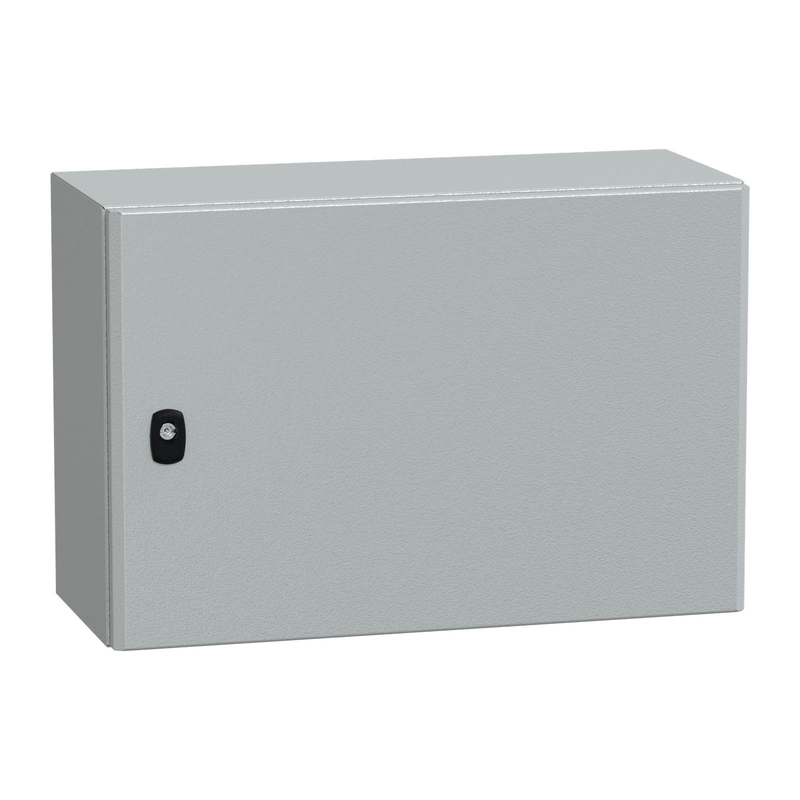 Wall mounted steel enclosure, Spacial S3D, plain door, with mounting plate, 400x600x250mm, IP66, IK10