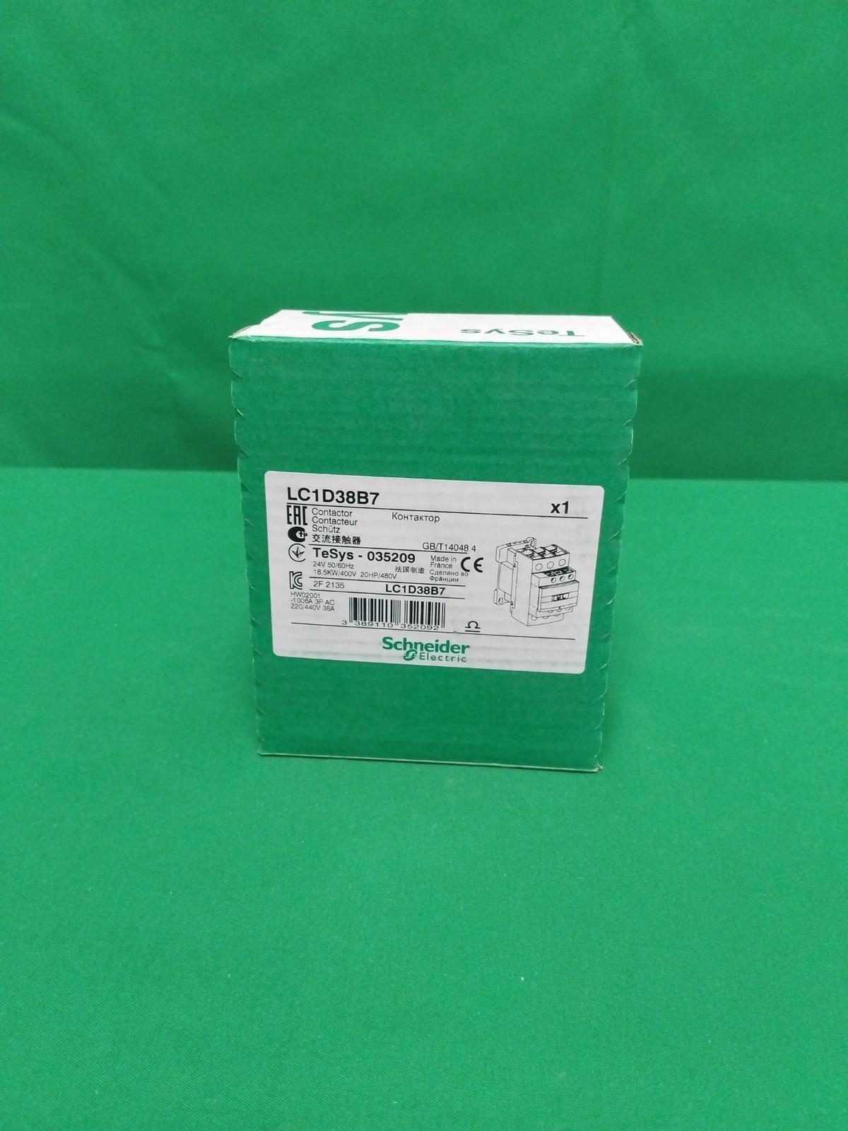 IEC contactor, TeSys Deca, nonreversing, 38A, 20HP at 480VAC, up to 100kA SCCR, 3 phase, 3 NO, 24VAC 50/60Hz coil, open