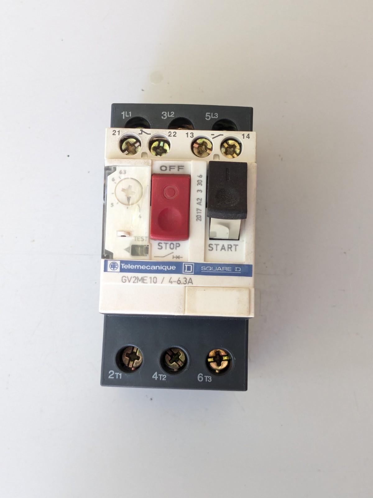 TeSys Deca Manual Starter and Protector, thermal magnetic circuit protector, push buttons, 4 to 6.3 A, screw clamp