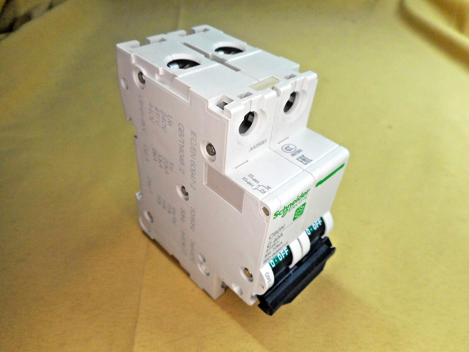Miniature circuit breaker (MCB), Multi9 C60N, 2P, 40A, C curve, 10kA (IEC/EN 60947-2)