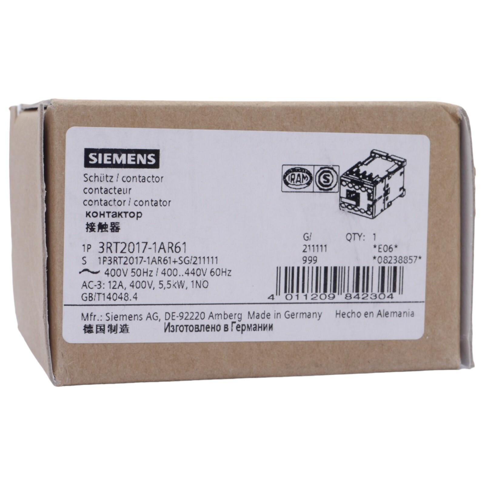 CONTACTOR S00 12A 400VAC 1NO SCRW