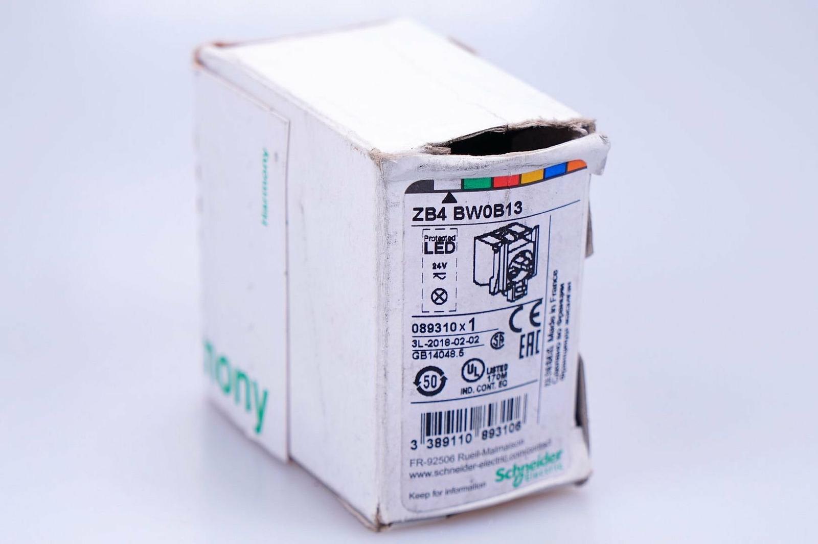 Complete body contact assembly and light block, Harmony XB4, metal, universal LED, body fixing collar, 2NO, 24V AC DC