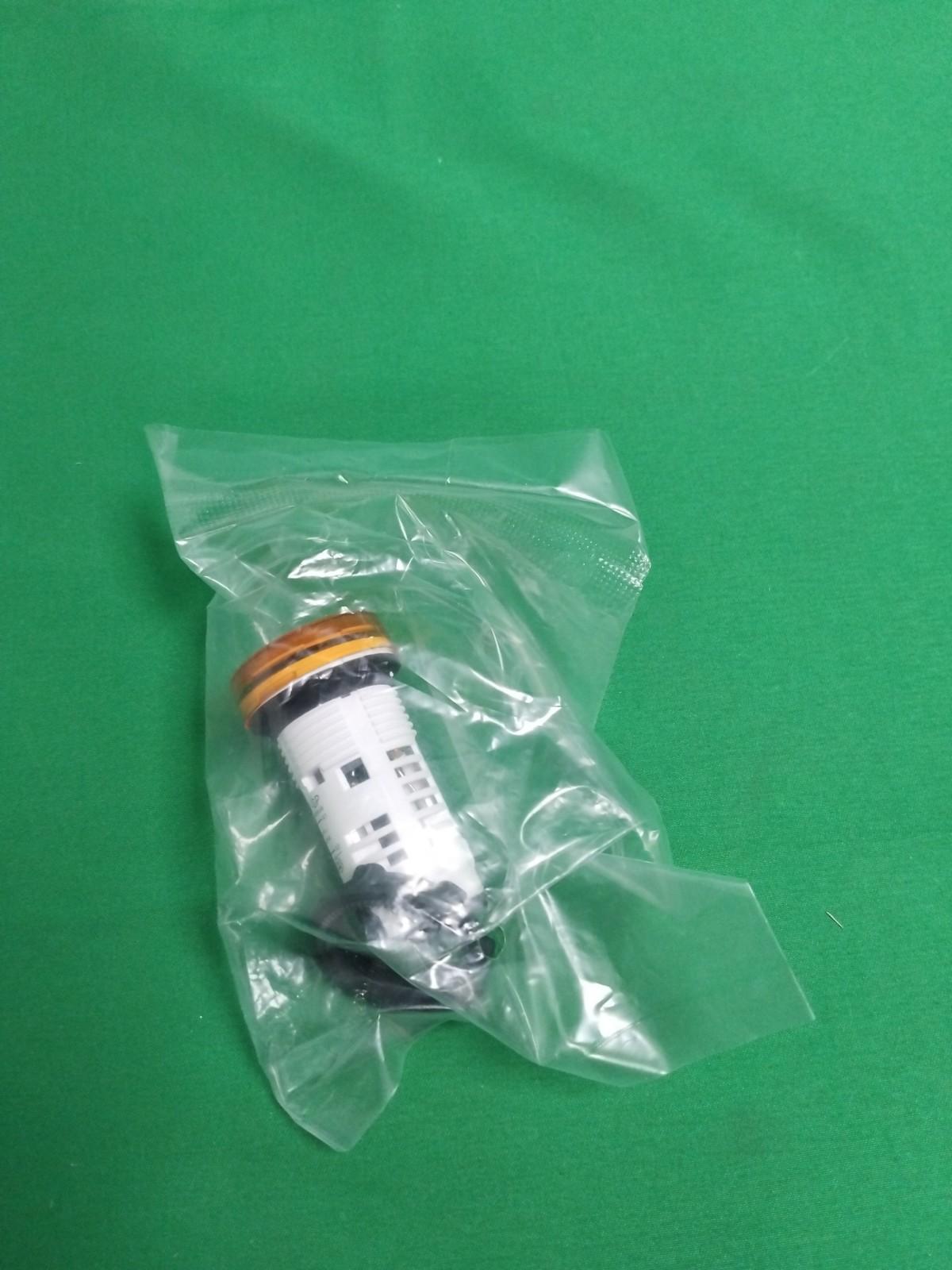 Monolithic pilot light, Harmony XB7, plastic, orange, 22mm, integral LED, 110...120V AC