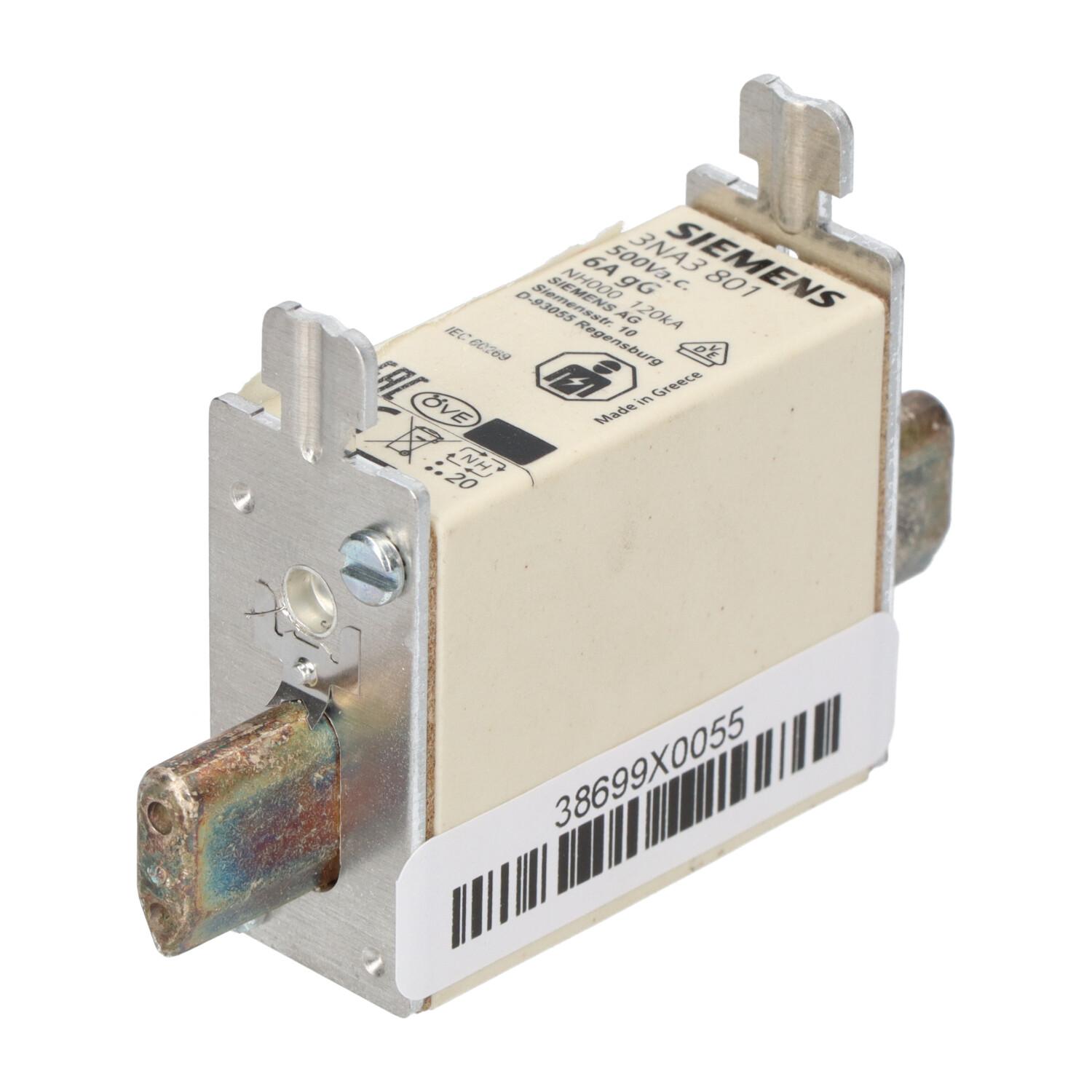 FUSE LINK, LV HRC, 6A, 500VAC, 250VDC