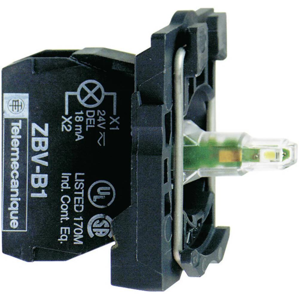 Complete body light block assembly, Harmony XB5, plastic, universal LED, body fixing collar, 24V AC DC