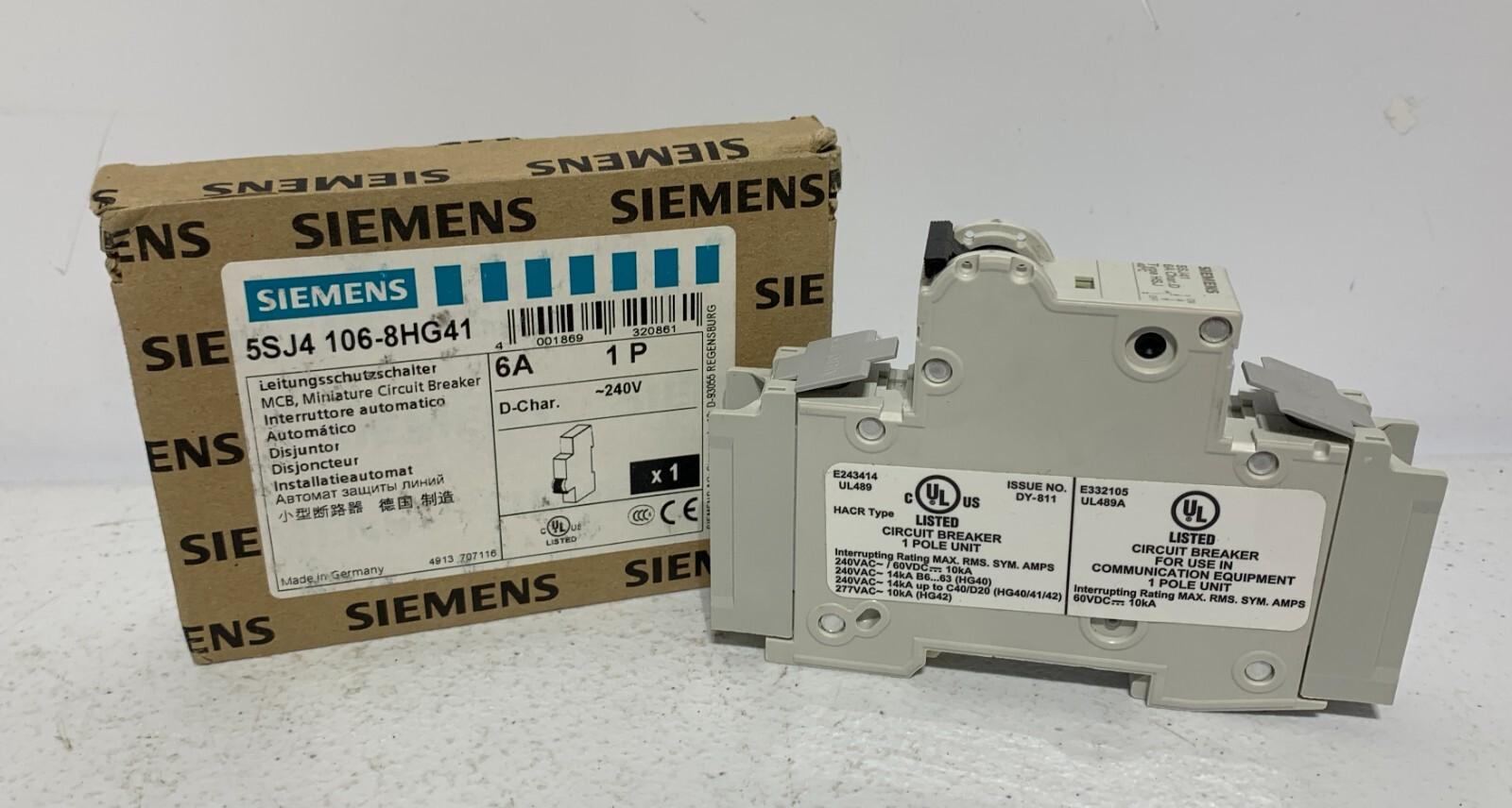 MCB 5SJ4 1P 240V 6A 14K D-TRIP