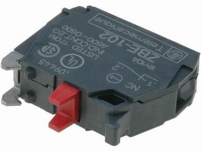Harmony, 22mm Push Button, add on contact block, 1 NC, screw clamp terminal