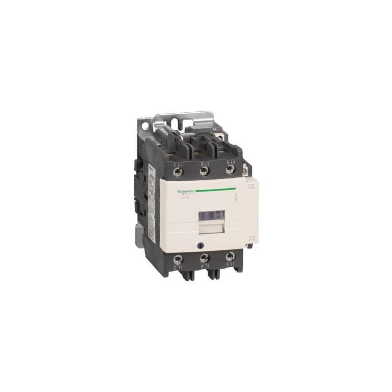 IEC contactor, TeSys Deca, nonreversing, 80A, 60HP at 480VAC, up to 100kA SCCR, 3 phase, 3 NO, wide range 24VDC coil, open