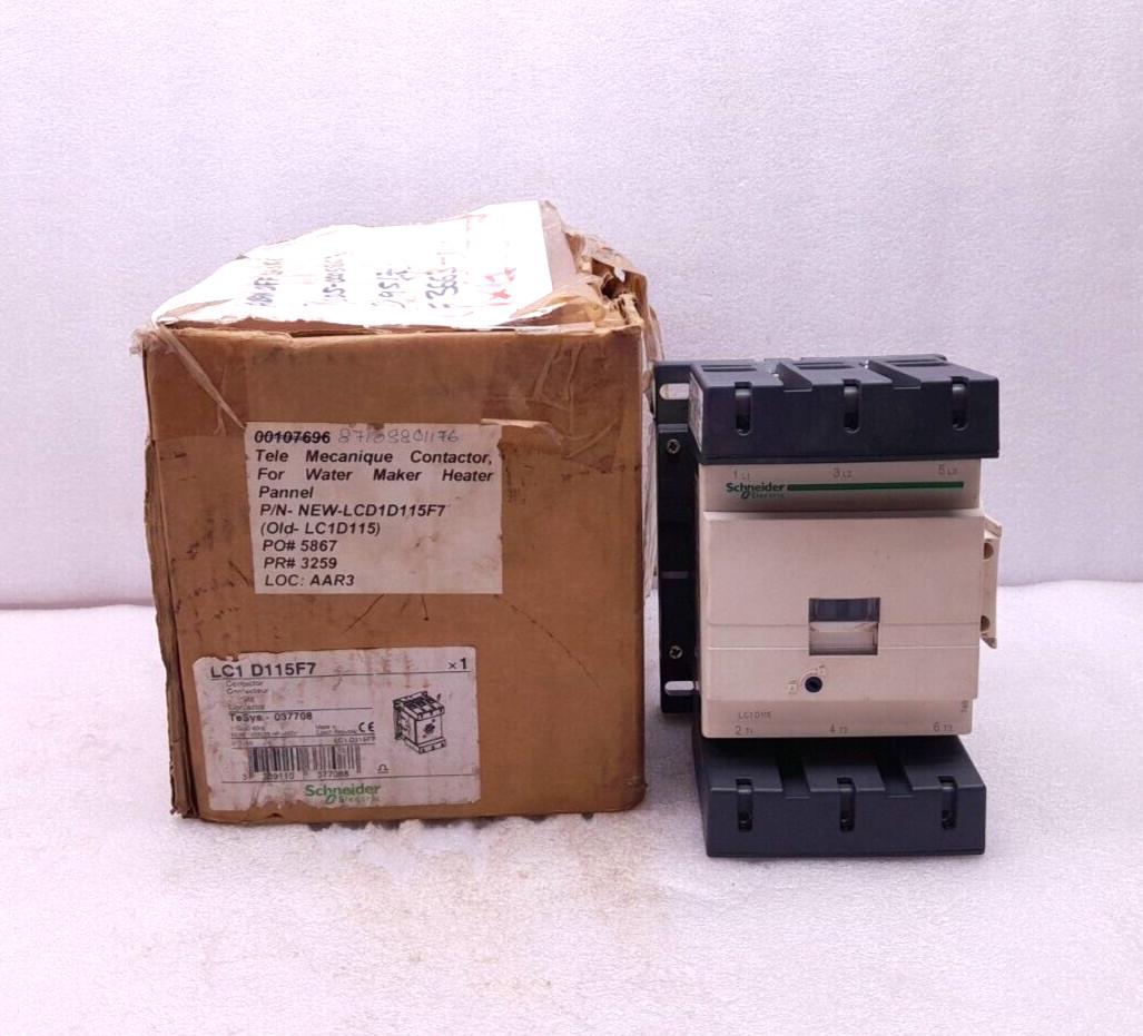 IEC contactor, TeSys Deca, nonreversing, 115A, 75HP at 480VAC, up to 100kA SCCR, 3 phase, 3 NO, 110VAC 50/60Hz coil, open