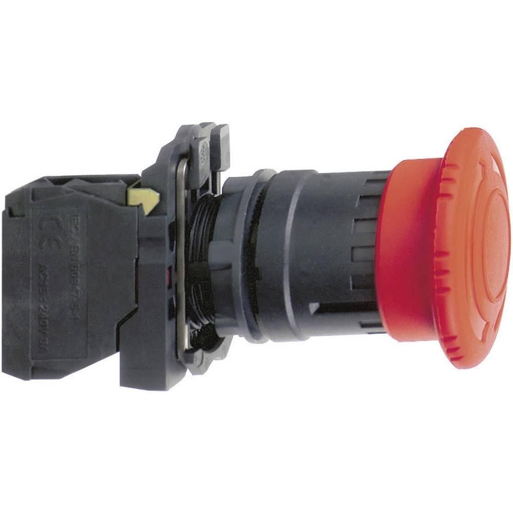 Emergency stop switching off, Harmony XB5, plastic, red mushroom 40mm, 22mm, trigger latching turn to release, 1NO+1NC
