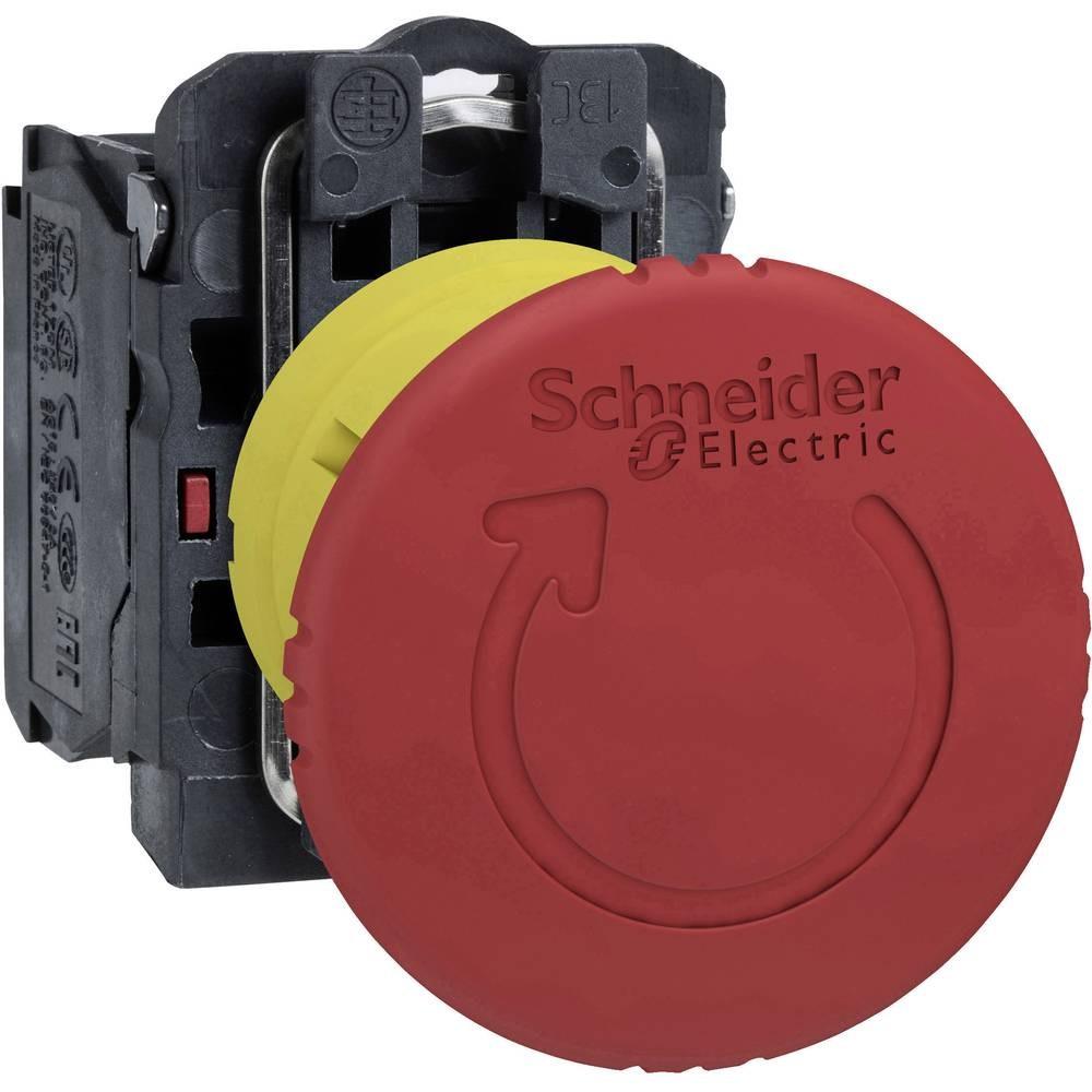Emergency stop switching off, Harmony XB5, plastic, red mushroom 40mm, 22mm, trigger latching turn to release, 1NC