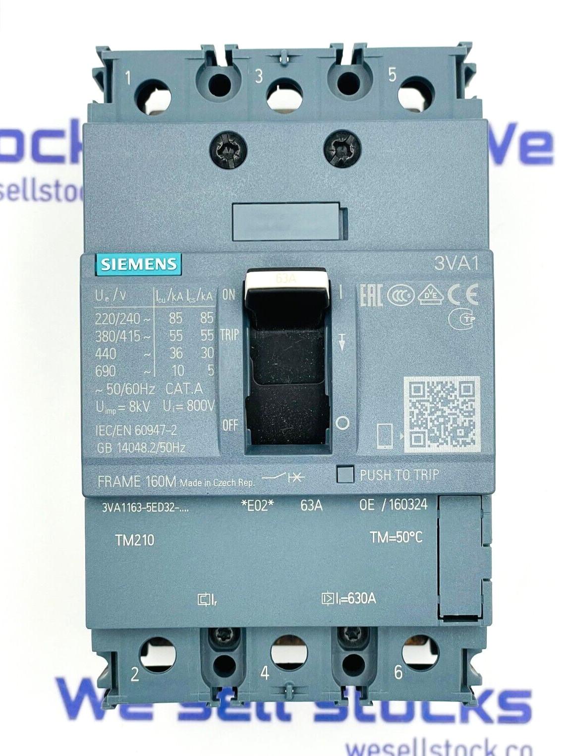 BRKR 3VA11 3P 63A 55KA FTFM NUT
