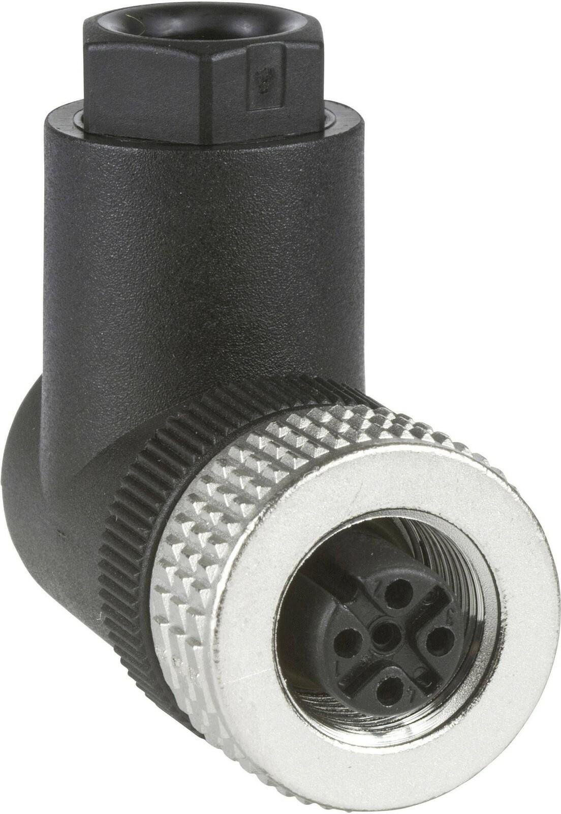 Female, M12, 4 pin, elbowed connector, cable gland Pg 7