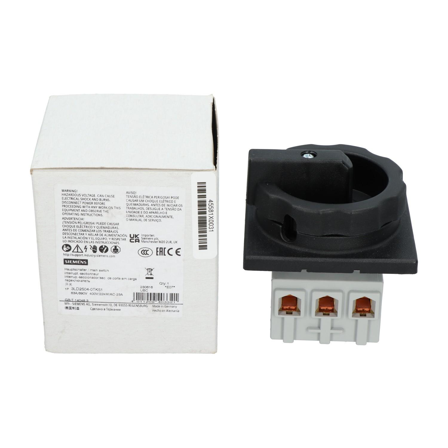 DISC SW 63A ROT HDL 4HOLE BLK 3P
