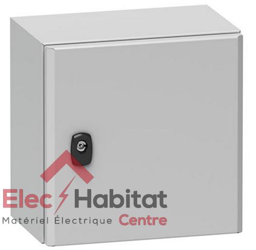 Wall mounted steel enclosure, Spacial S3D, plain door, without mounting plate, 600x600x200mm, IP66, IK10