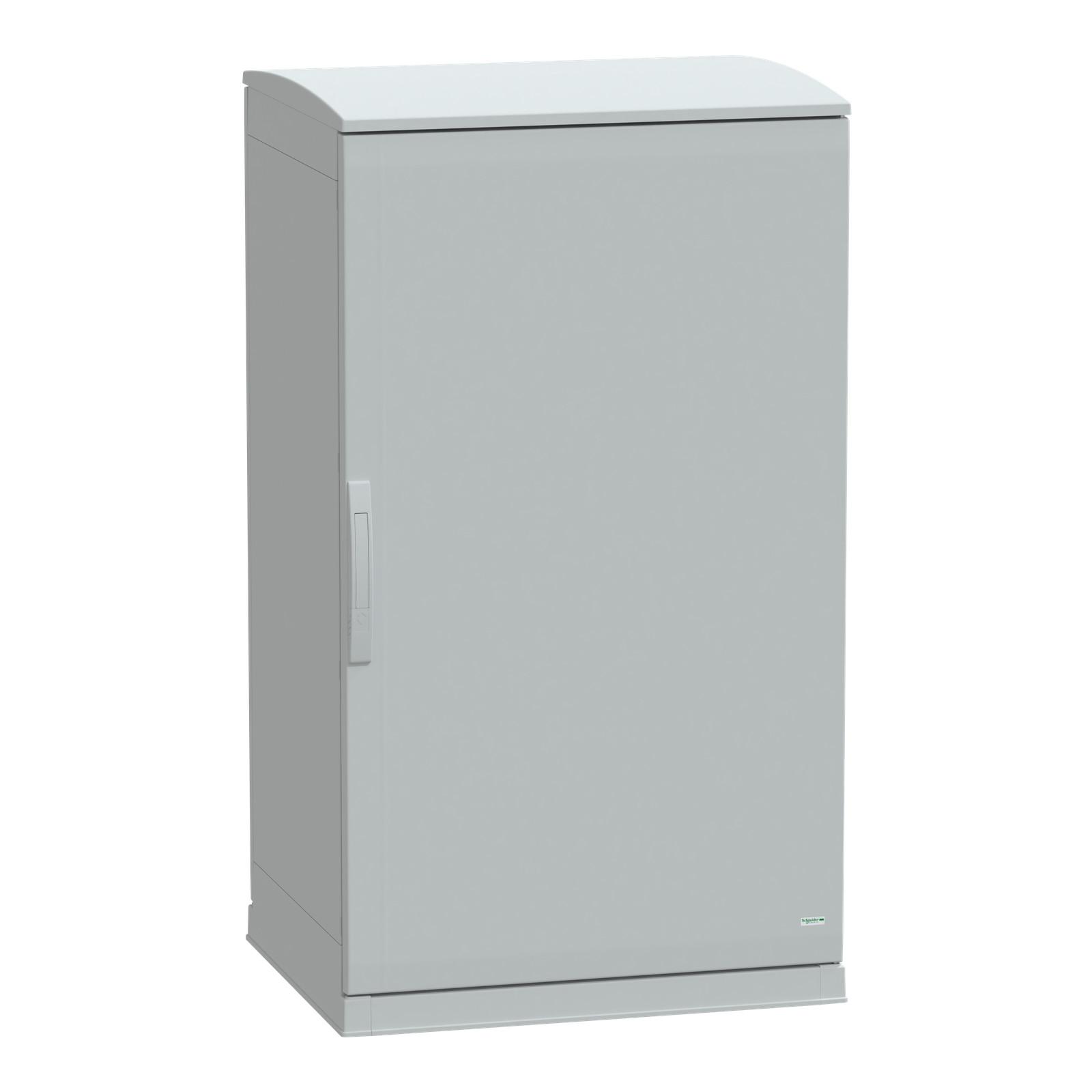 Floor standing polyester enclosure, Thalassa PLA, open bottom, ventilated canopy, 1250x750x620mm, IP44, IK10