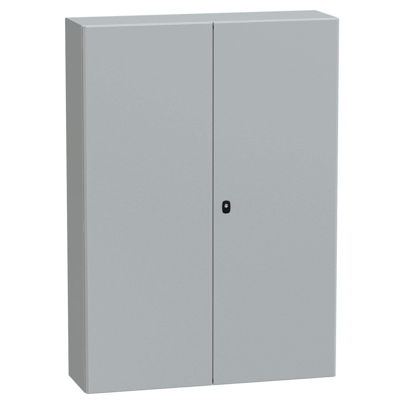 Wall mounted steel enclosure, Spacial S3D, double plain door, with mounting plate, 1400x1000x300mm, IP55, IK10