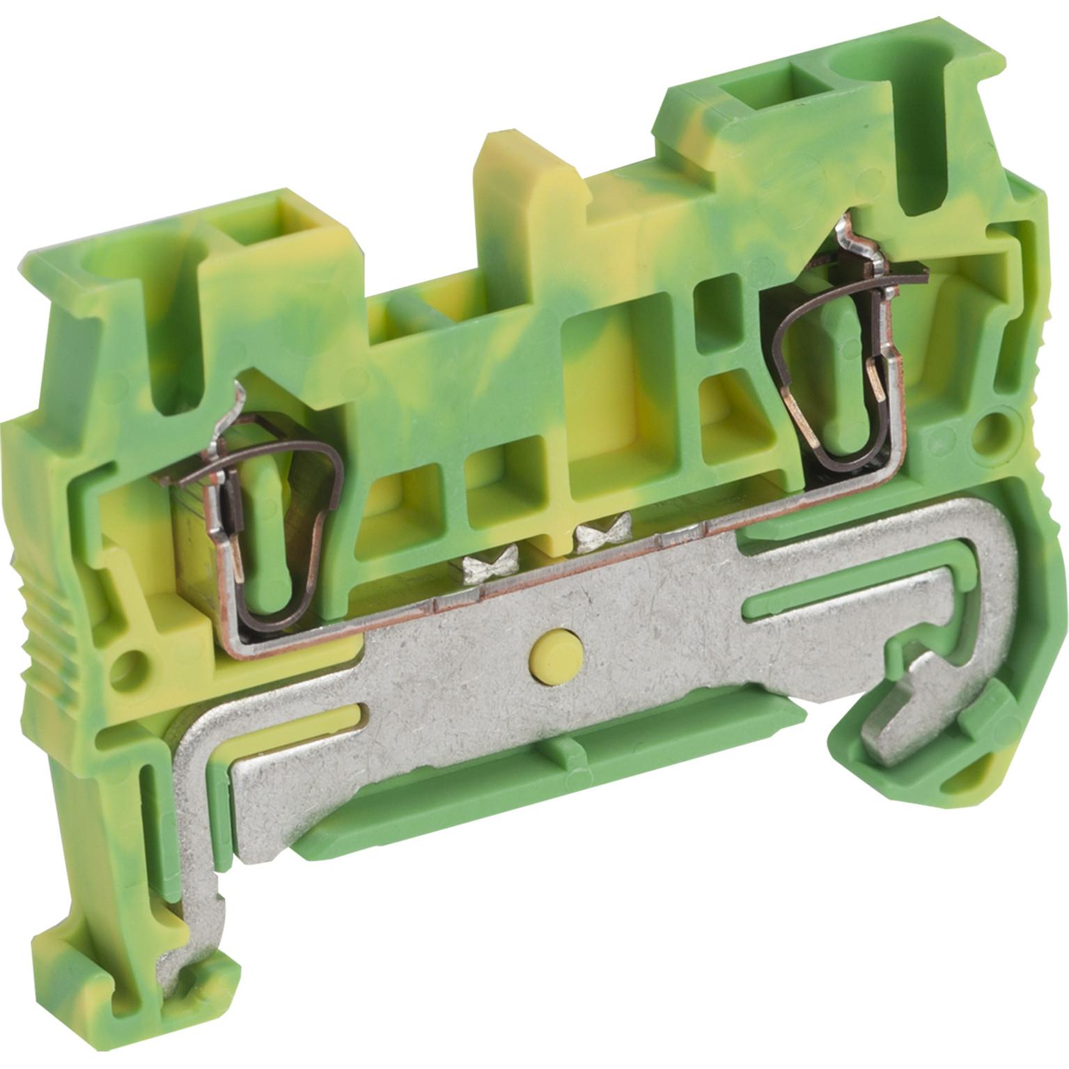 Terminal block, Linergy TR, spring type, protective earth, 2 points, 2.5mm², green-yellow, set of 50