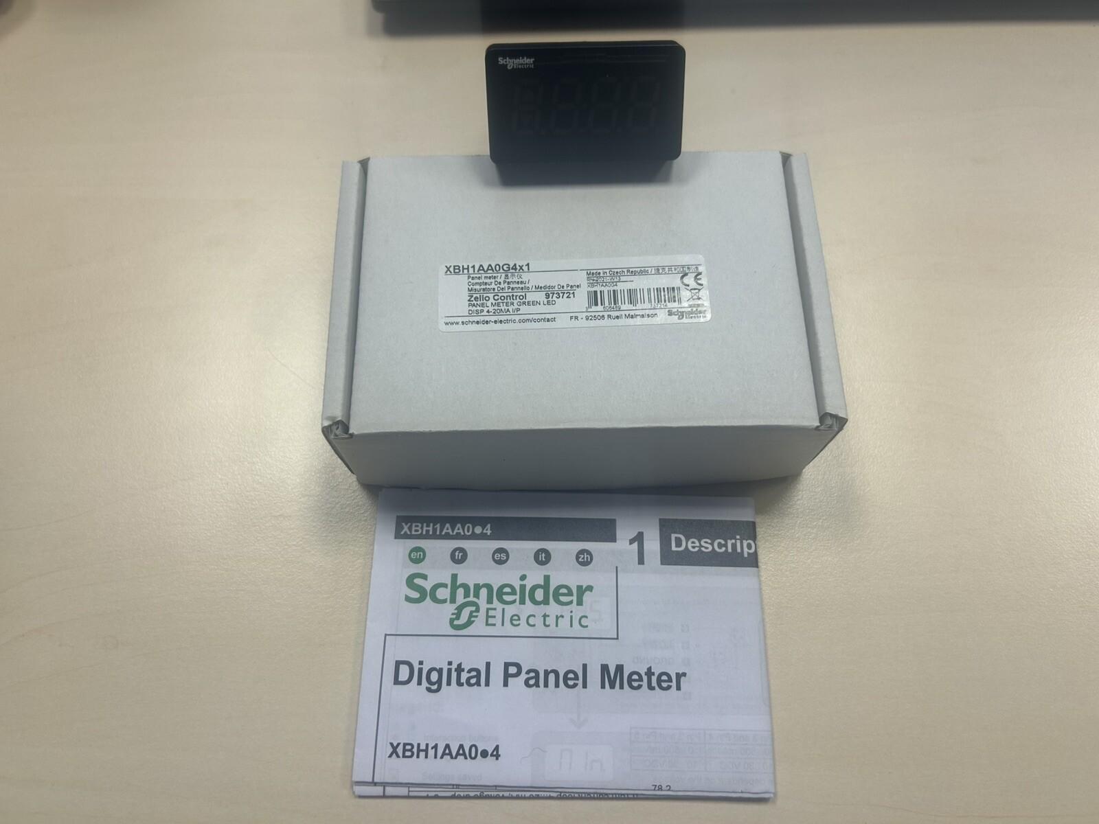 Display module, Harmony XB5, Digital panel meter, plastic, black, 22mm, 4 digit green LED display, 4...20mA input