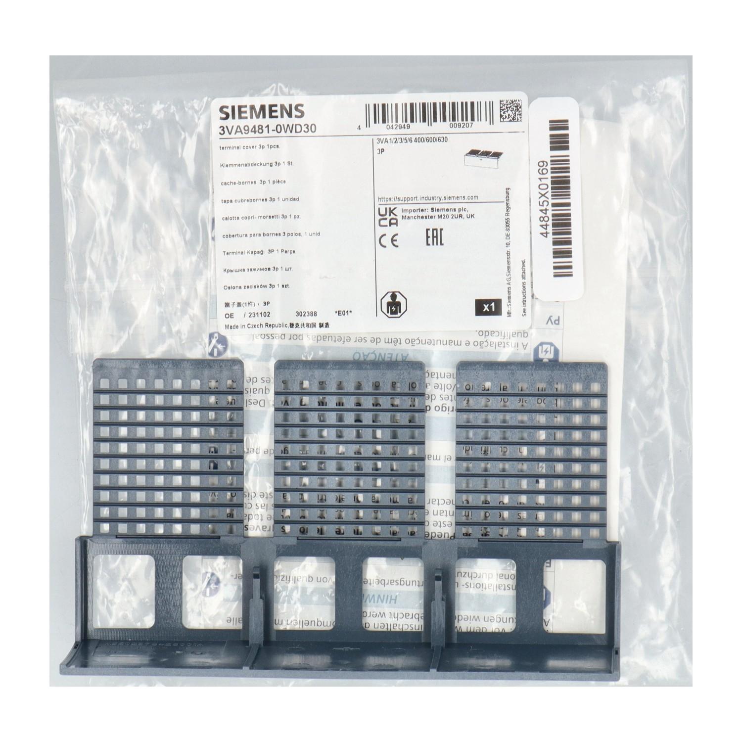 BRKR 3VA2 630A 3P TRML COVER FIXED MNT