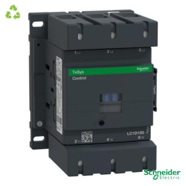 IEC contactor, TeSys Deca, nonreversing, 150A, 100HP at 480VAC, up to 100kA SCCR, 3 phase, 3 NO, 120VAC 50/60Hz coil, open