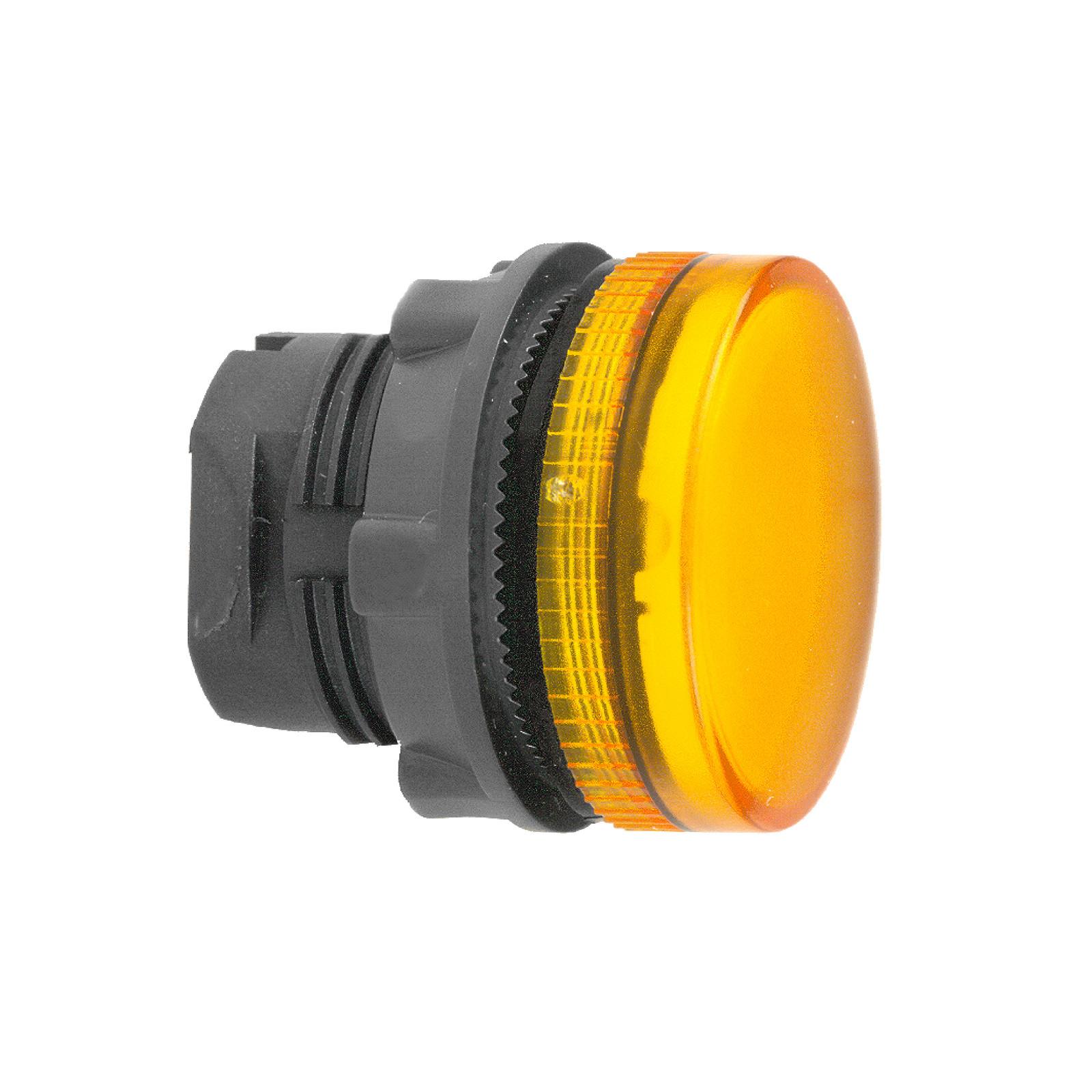 Head for pilot light, Harmony XB5, orange Ø22 mm grooved lens ba9s bulb