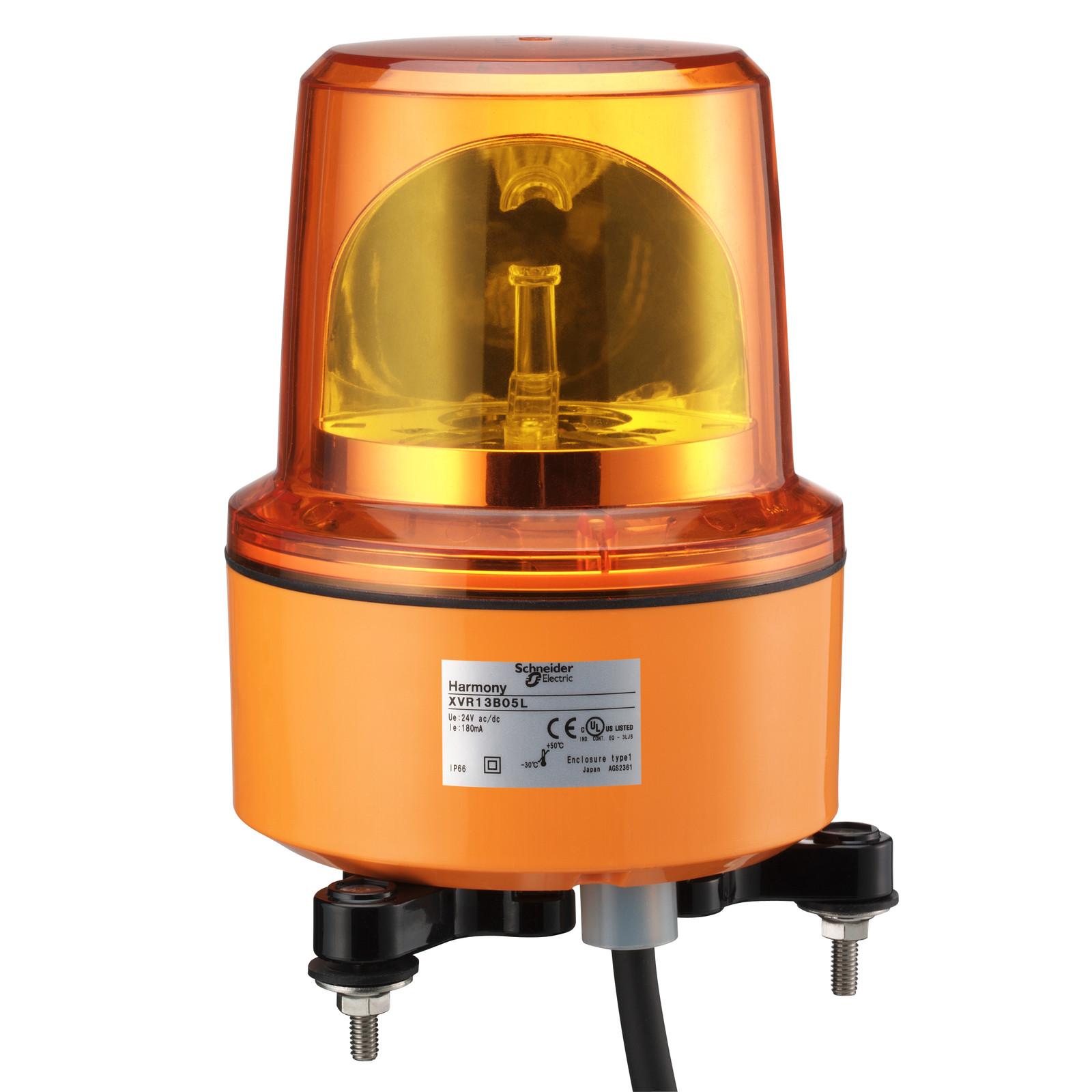 Rotating beacon, Harmony XVR, 130mm, orange, without buzzer, 24V DC