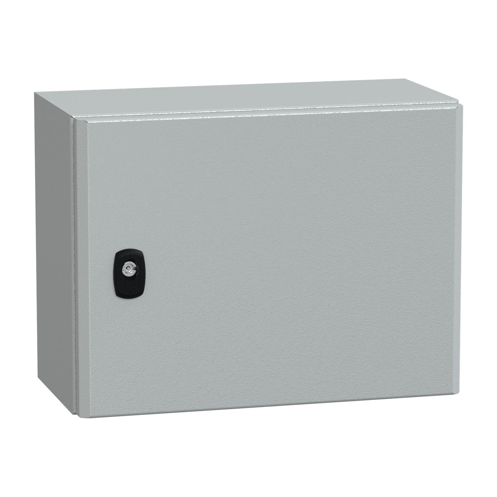 Wall mounted steel enclosure, Spacial S3D, plain door, without mounting plate, 300x400x200mm, IP66, IK10