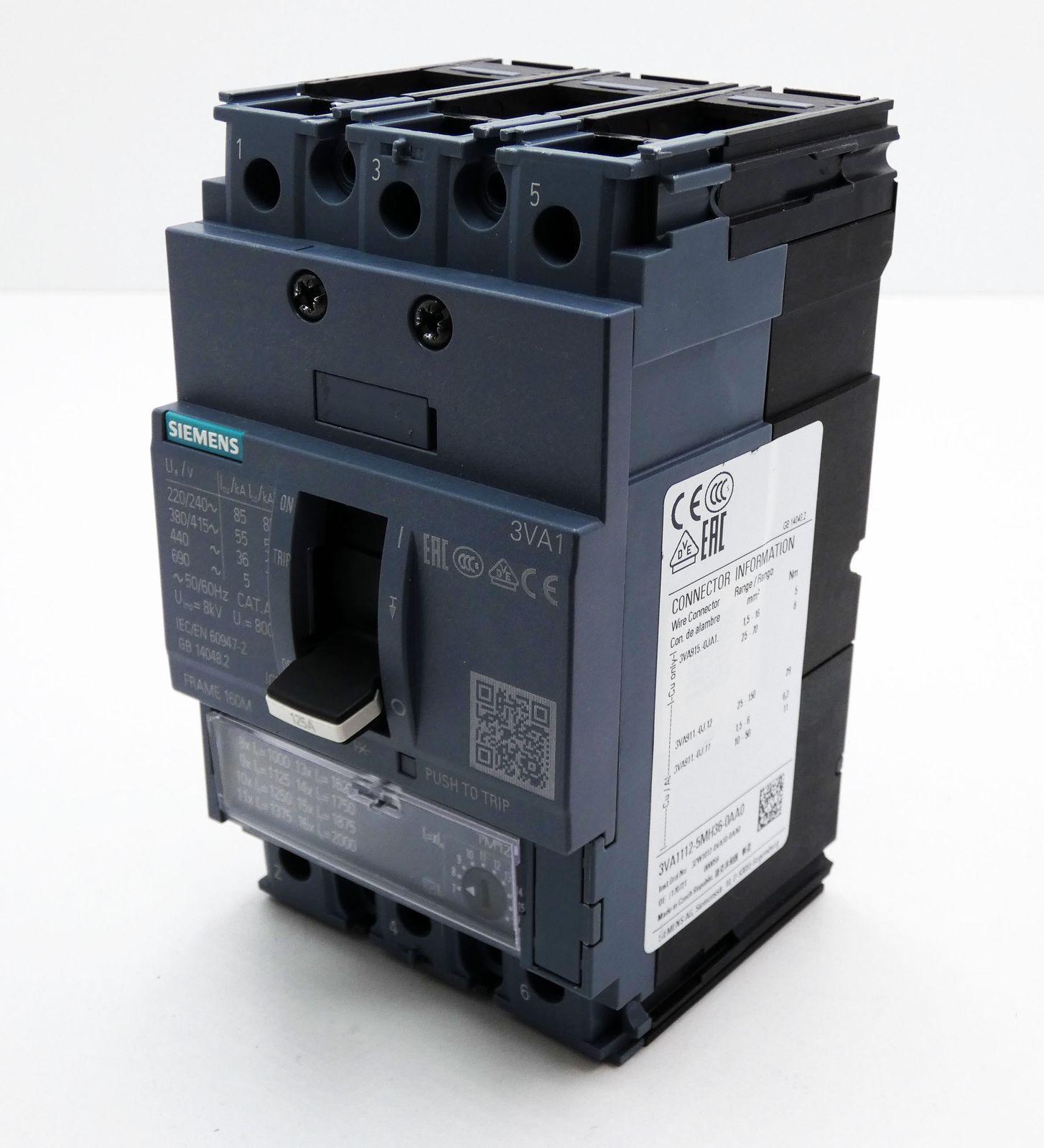 BRKR 3VA11 3P 125A 55KA MCP HI BOX