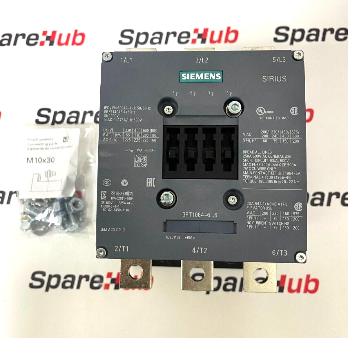 CONTACTOR S10 225A 380-420VUC 3P BAR