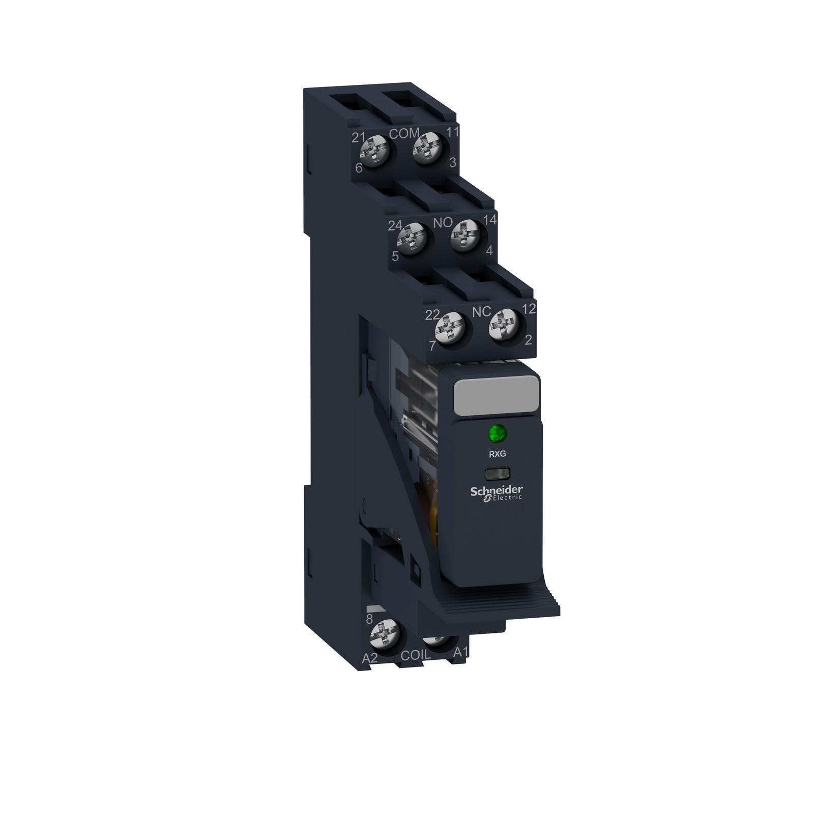interface plug in relay, Harmony Electromechanical Relays, pre assembled, 5A, 2CO, with LED, 24V DC