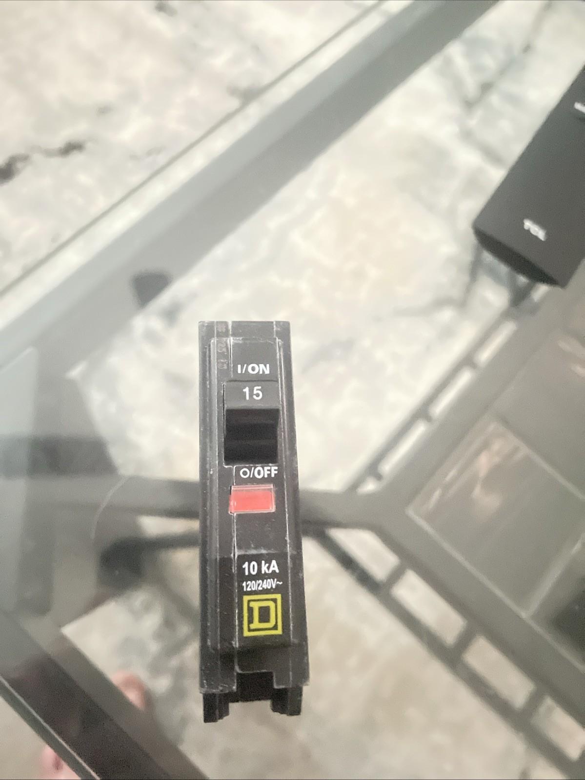 Mini circuit breaker, QO, 15A, 1 pole, 120/240VAC, 10kA, plug in mount