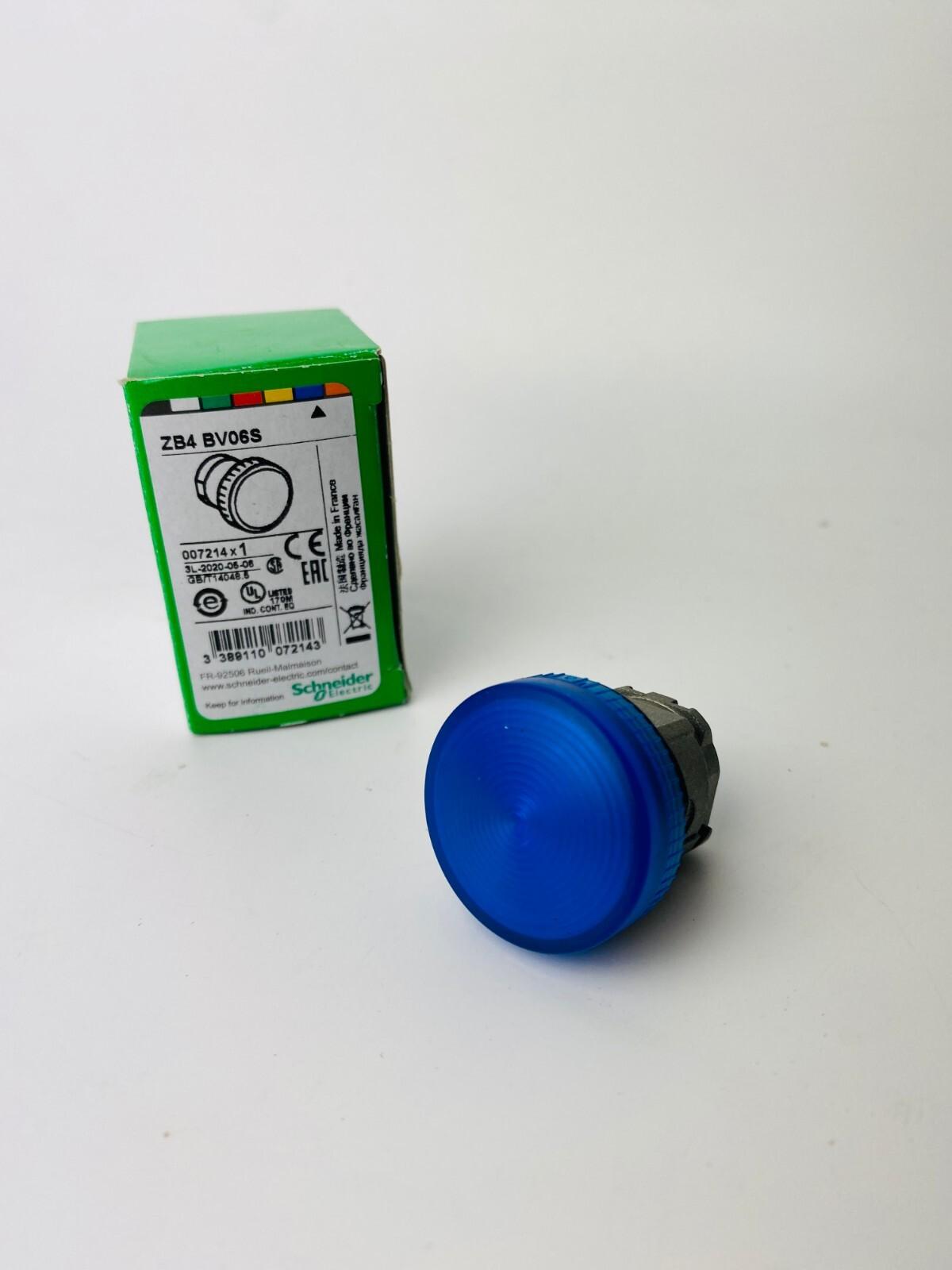 Head for pilot light, Harmony XB4, blue Ø22 mm with grooved lens BA9s bulb