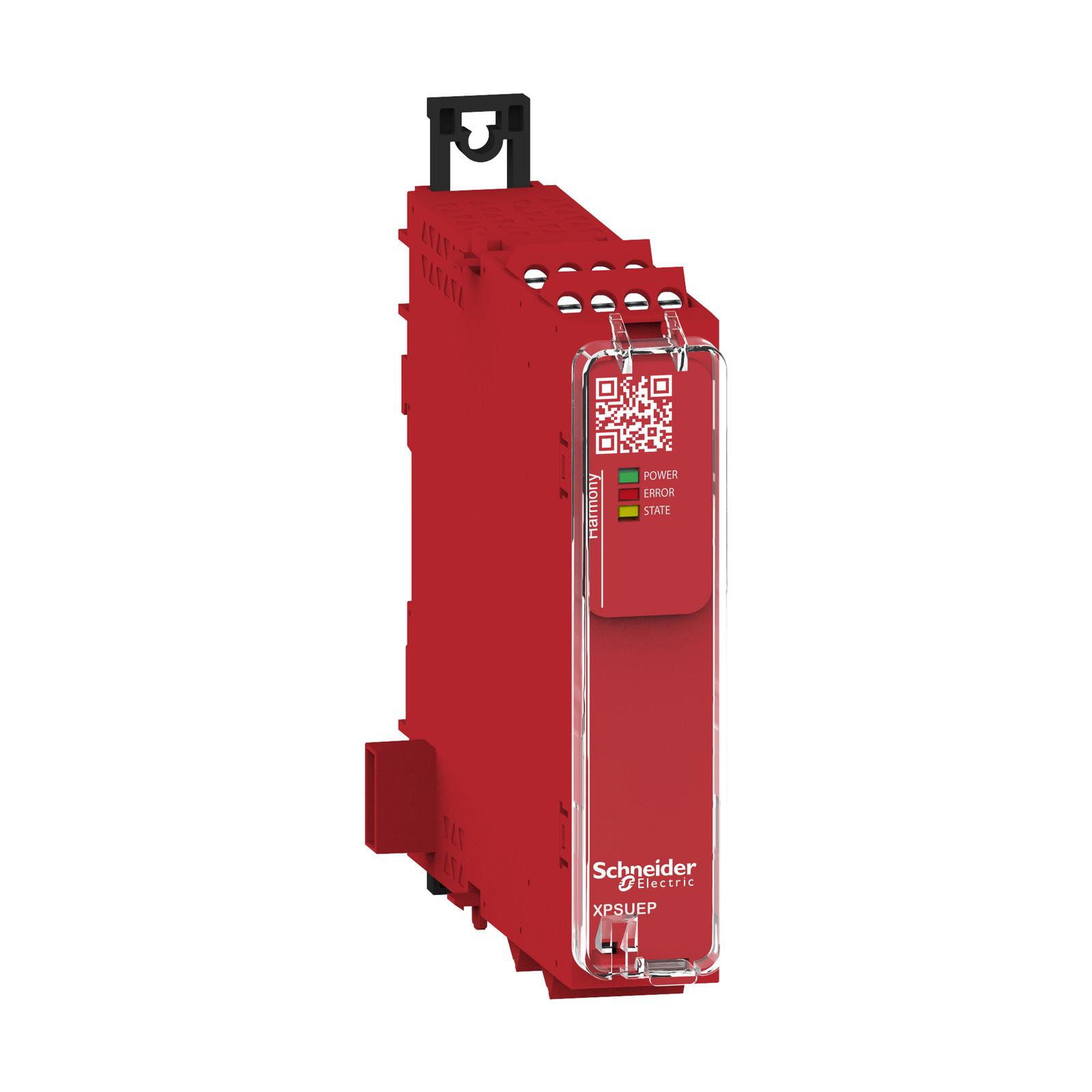 safety module, Harmony XPSU, Cat 4, expansion use with universal range, 24V AC or DC, screw