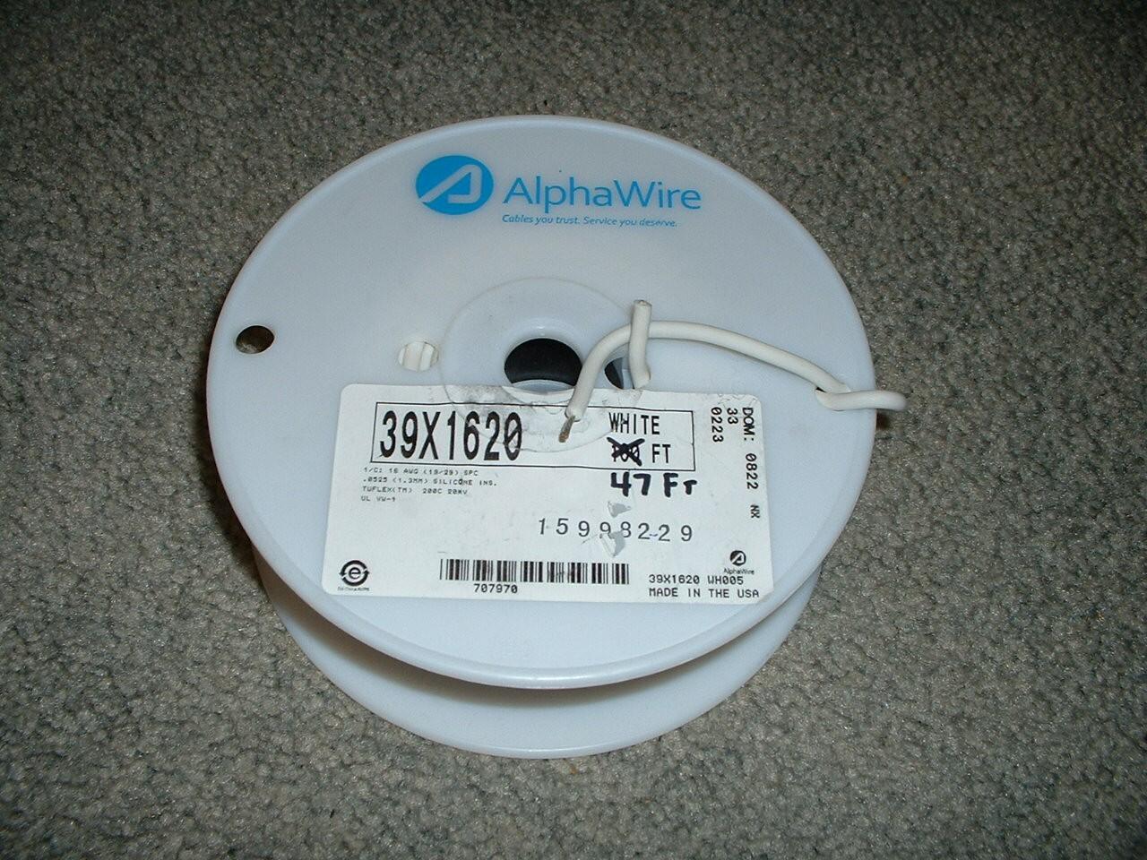 HU WIRE SILICONE, 39X1620 WHITE 100 FT 16,41/32, SPC,200C,20KV