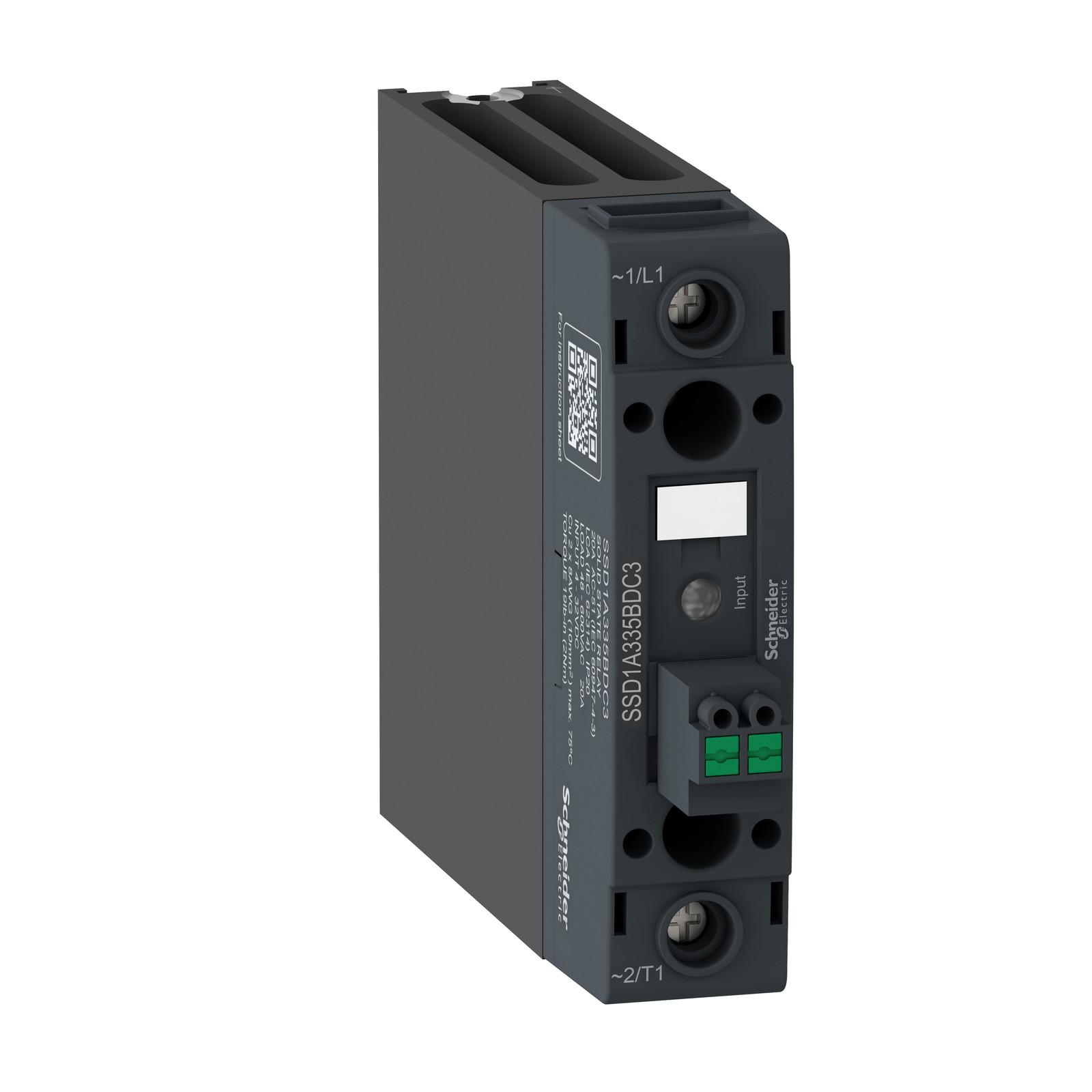 DIN rail mount relay, Harmony Solid State Relays, 35A,Voltage switching, input 4...32V DC, output 48...600V AC