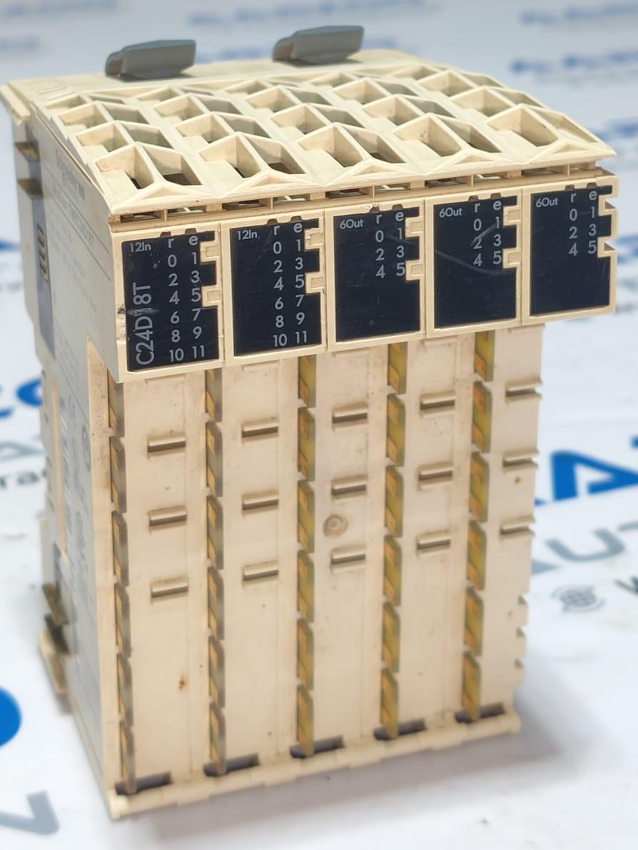 compact I/O expansion block, Modicon TM5, 42 IO, 24 DI, 18 DO, transistor