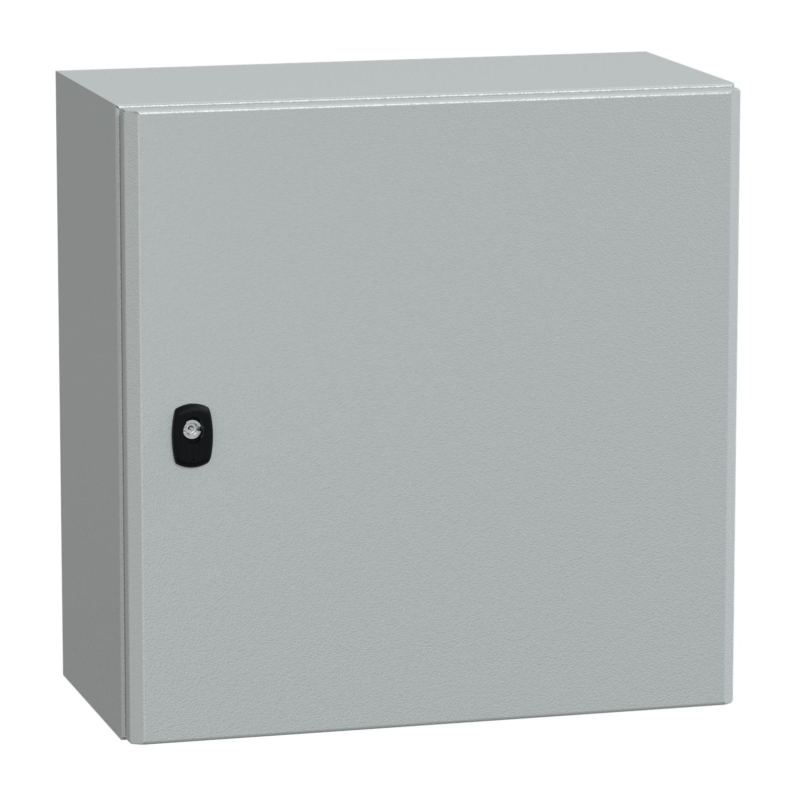 Wall mounted steel enclosure, Spacial S3D, plain door, without mounting plate, 500x500x250mm, IP66, IK10