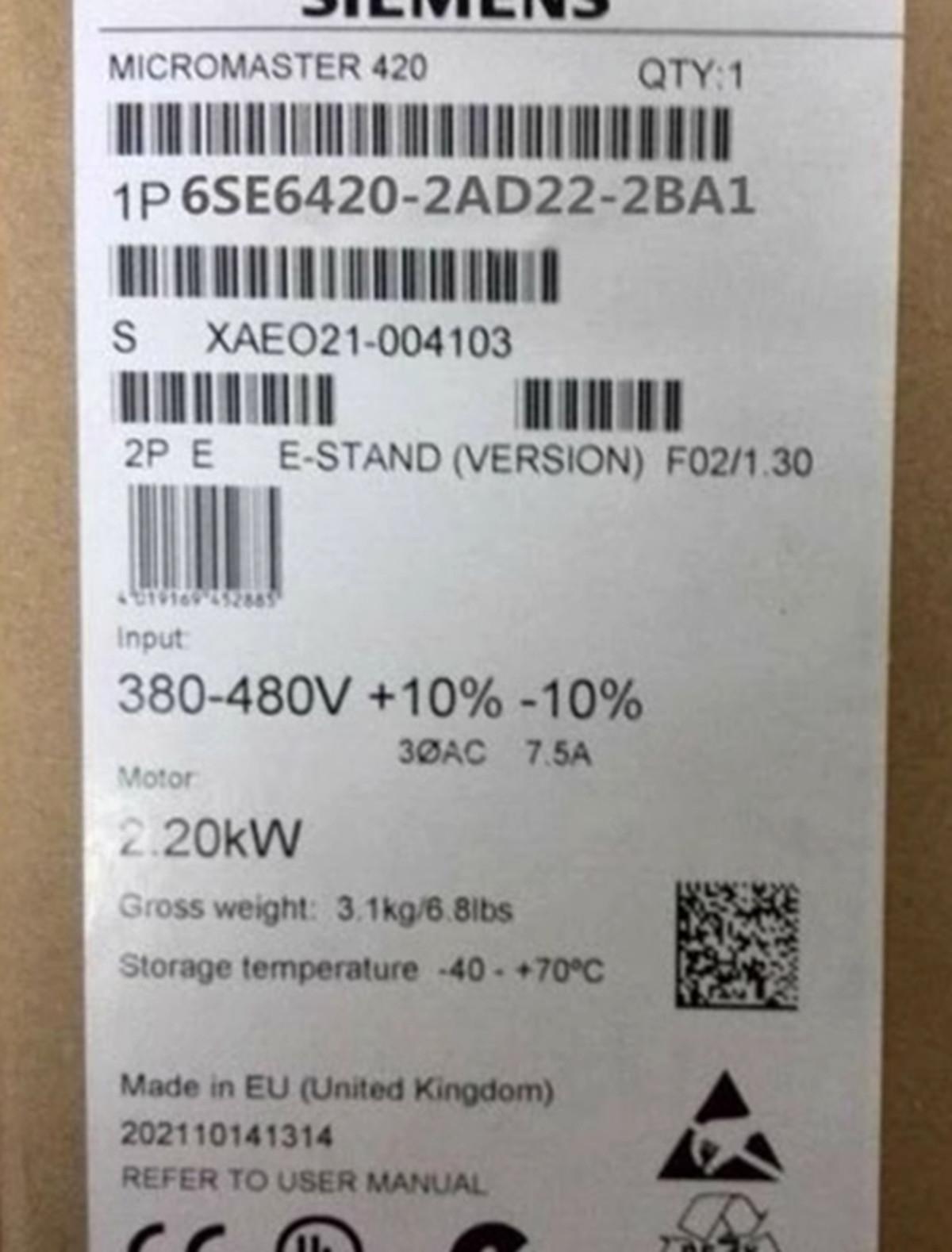 6SE6420-2AD22-2BA1 6SE6 420-2AD22-2BA1