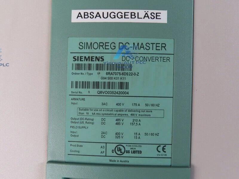 6RA7075-6DS22-0-Z 6RA7 075-6DS22-0-Z SIMOREG DC-MASTER DC Converter