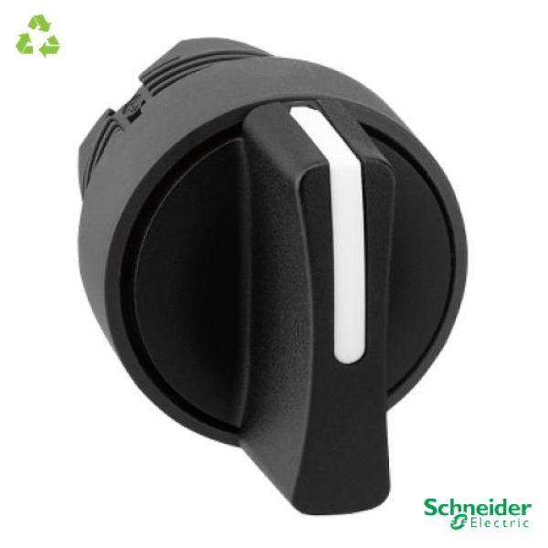 Head for selector switch, Harmony XB5, plastic, black, 22mm, 3 positions, spring return to center