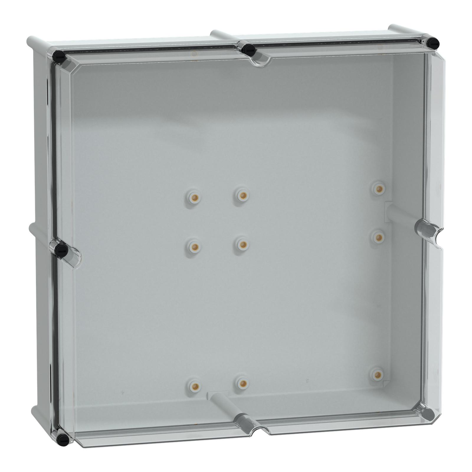PLS box, polyester rear, transparent PC cover IP66 54x54x23cm