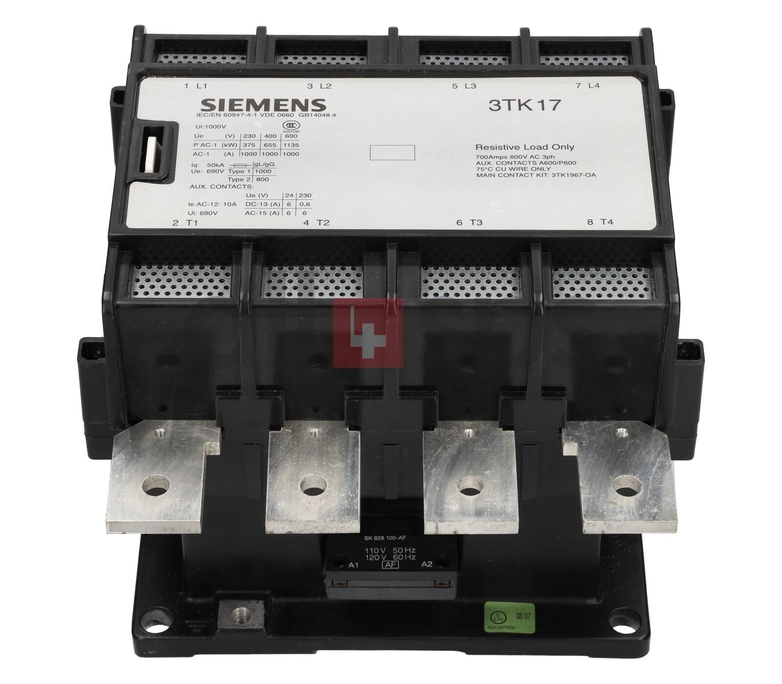 CONTACTOR, 4NO, 4P, 110/132V-50/60HZ